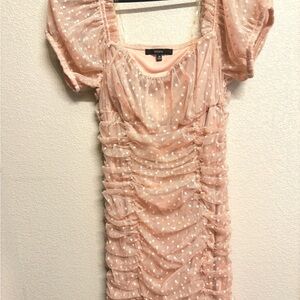 Elegant Pink Ruched Mini Dress